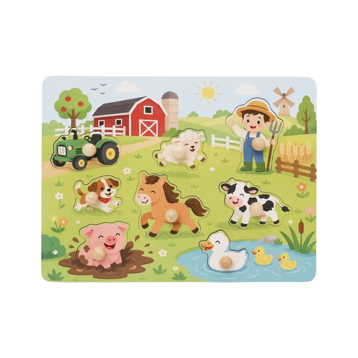 Kinder and Kids Flachpuzzle - Bauernhoftiere